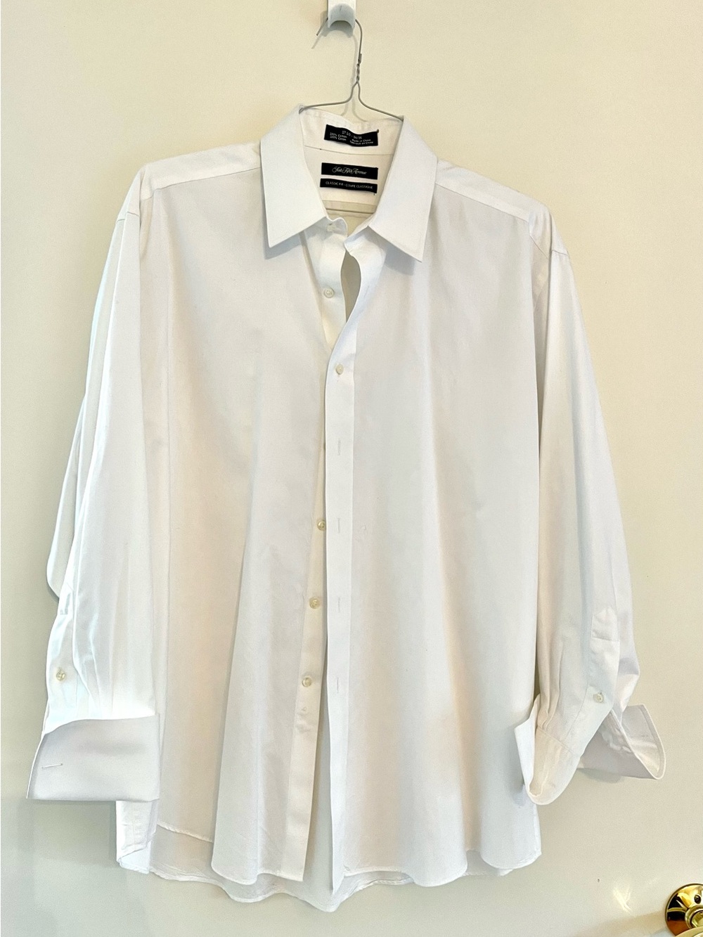 Saks Fifth Avenue White Long-Sleeve Dress Shirt